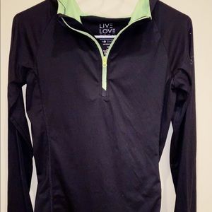 Black and Neon Green Aeropostale Quarter Zip